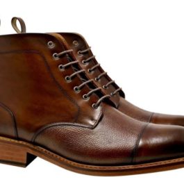 Leather Long Boot | Two Tone Leather shoe
