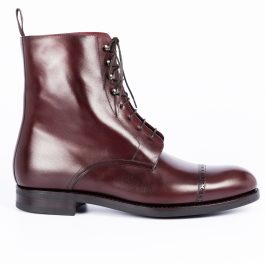 Burgundy Long Lace up Boot