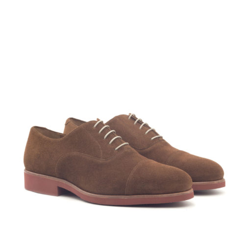 Med Brown Lux Suede Oxford Leather Shoes
