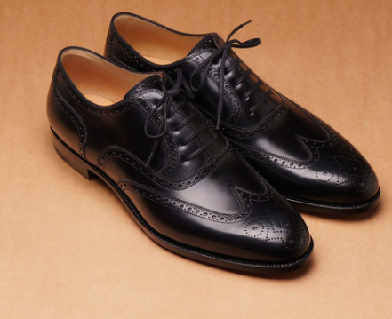 black leather brogue shoes