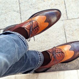 Brown Brogue Leather Handmade Shoes