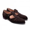 Dark Brown Suede Sandal leather